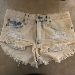 Cream/off white jean shorts